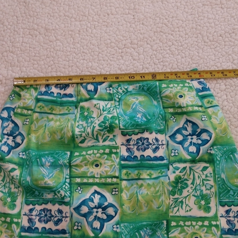Talbot's Green Floral Print Pencil Skirt Size 14 - Picture 5 of 8